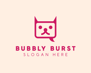 Pink Cat Messaging App logo design