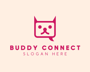 Pink Cat Messaging App logo design