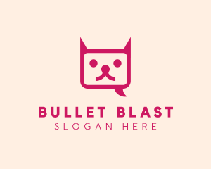 Pink Cat Messaging App logo design