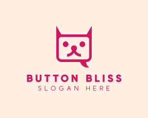 Pink Cat Messaging App logo design