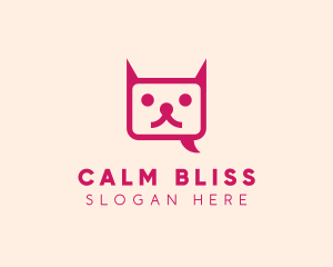 Pink Cat Messaging App logo design