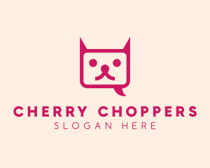 Pink Cat Messaging App logo design