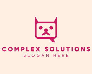 Pink Cat Messaging App logo design