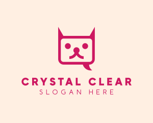 Pink Cat Messaging App logo design