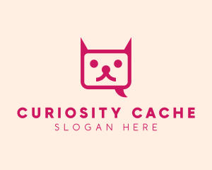 Pink Cat Messaging App logo design