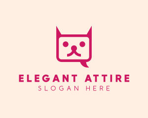 Pink Cat Messaging App logo design