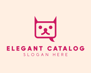 Pink Cat Messaging App logo design