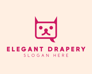 Pink Cat Messaging App logo design