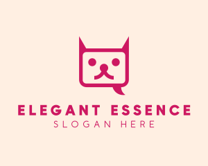 Pink Cat Messaging App logo design