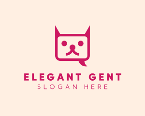 Pink Cat Messaging App logo design