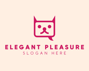 Pink Cat Messaging App logo design