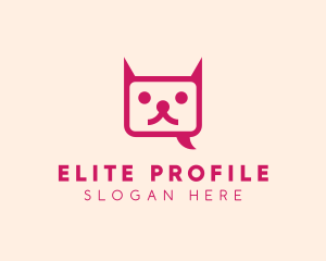 Pink Cat Messaging App logo design