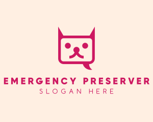 Pink Cat Messaging App logo design