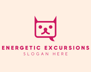 Pink Cat Messaging App logo design