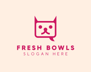 Pink Cat Messaging App logo design