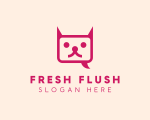 Pink Cat Messaging App logo design