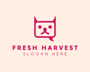 Pink Cat Messaging App logo design