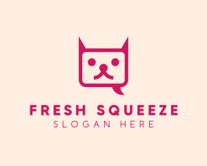 Pink Cat Messaging App logo design