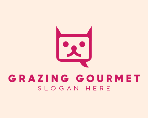 Pink Cat Messaging App logo design