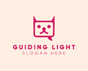 Pink Cat Messaging App logo design