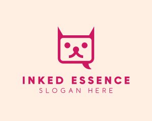 Pink Cat Messaging App logo design