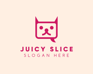 Pink Cat Messaging App logo design