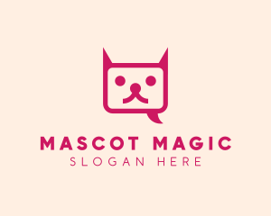 Pink Cat Messaging App logo design