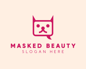 Pink Cat Messaging App logo design