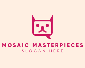 Pink Cat Messaging App logo design