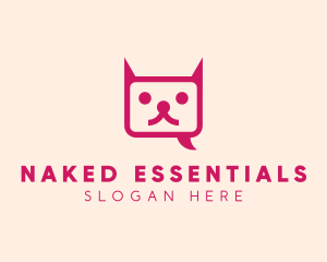 Pink Cat Messaging App logo design