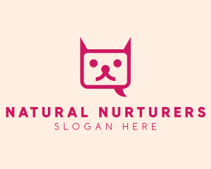 Pink Cat Messaging App logo design