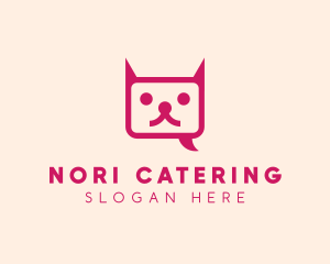 Pink Cat Messaging App logo design