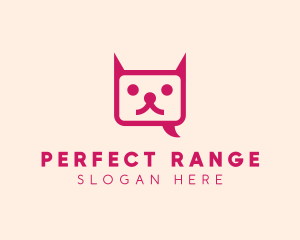 Pink Cat Messaging App logo design