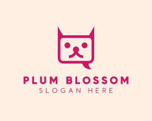 Pink Cat Messaging App logo design