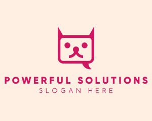 Pink Cat Messaging App logo design