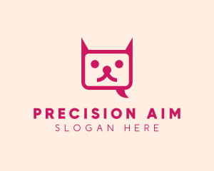 Pink Cat Messaging App logo design