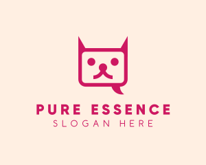 Pink Cat Messaging App logo design