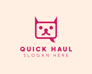 Pink Cat Messaging App logo design