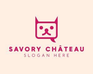 Pink Cat Messaging App logo design