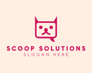 Pink Cat Messaging App logo design