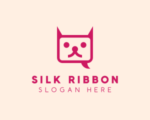 Pink Cat Messaging App logo design