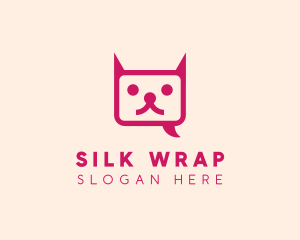 Pink Cat Messaging App logo design