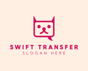 Pink Cat Messaging App logo design