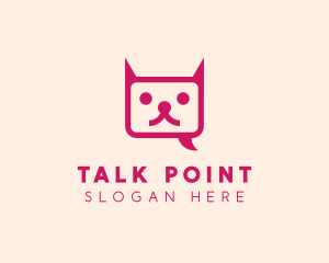 Pink Cat Messaging App logo design