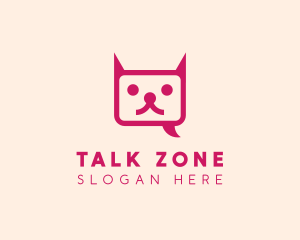 Pink Cat Messaging App logo design