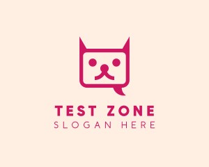 Pink Cat Messaging App logo design