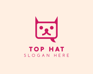 Pink Cat Messaging App logo design