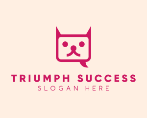 Pink Cat Messaging App logo design