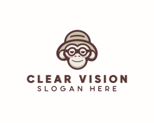 Primate Monkey Glasses logo design