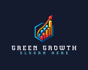 Growth Statistics Arrow logo design